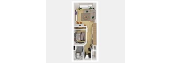 1 Bedroom 1 Bathroom A Floor Plan [657 SqFt]